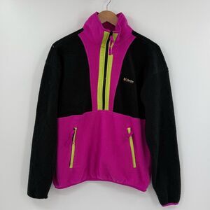 Columbia Sportswear Colorblock Half Zip Fleece Pullover | Pink/Black | Medium